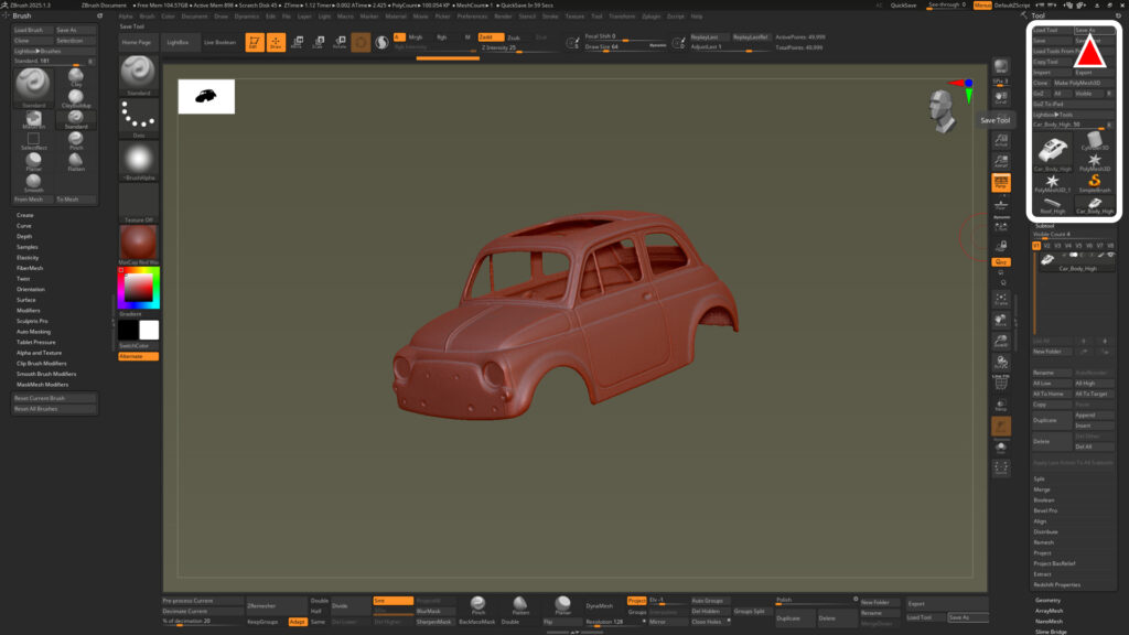 [ Zbrush ] データの保存とロード方法について
